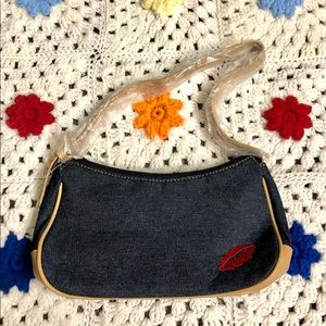 Y2K mini bag denim and lip design
